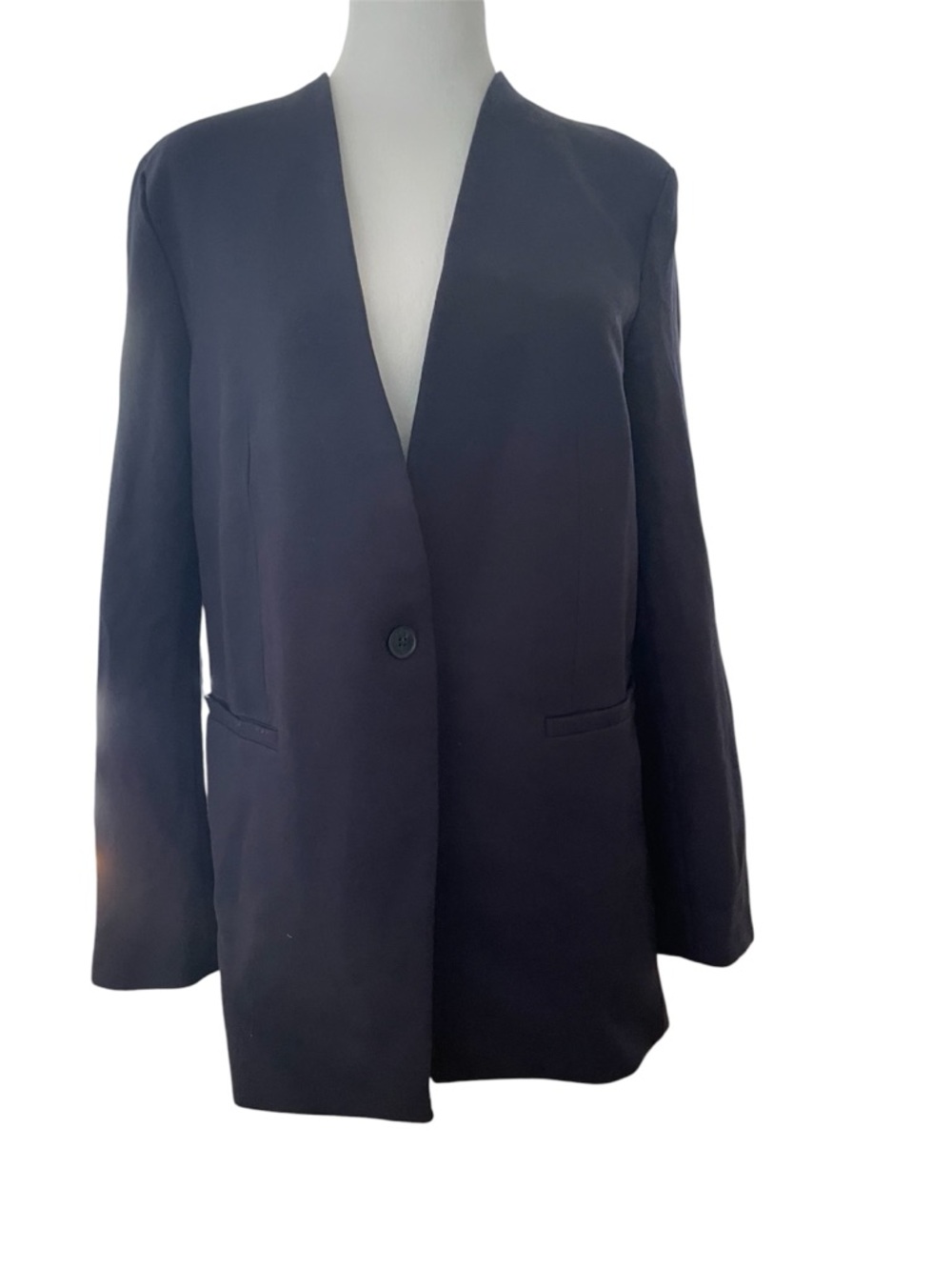 Spanx The perfect Collarless Blazer Size M Color Navy Blue  20384R